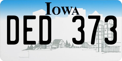 IA license plate DED373