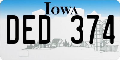 IA license plate DED374