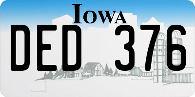 IA license plate DED376