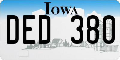 IA license plate DED380