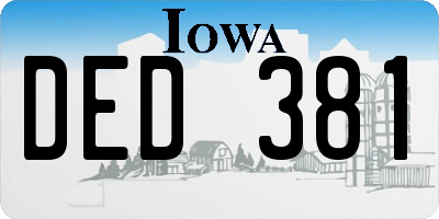 IA license plate DED381