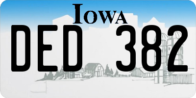 IA license plate DED382