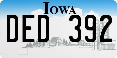 IA license plate DED392