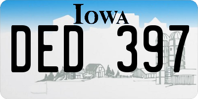 IA license plate DED397
