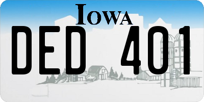 IA license plate DED401