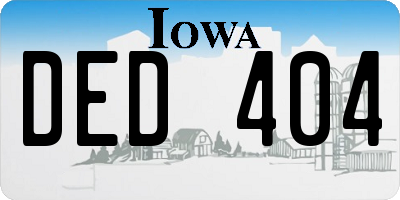 IA license plate DED404