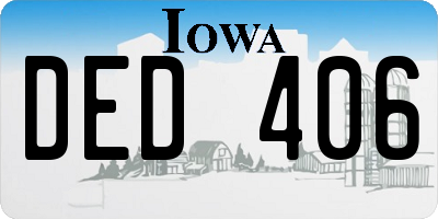 IA license plate DED406
