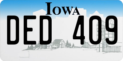 IA license plate DED409