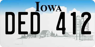 IA license plate DED412