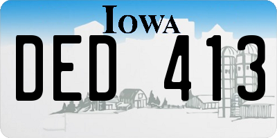 IA license plate DED413