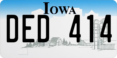IA license plate DED414