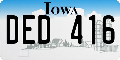 IA license plate DED416