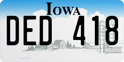 IA license plate DED418