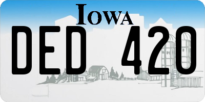 IA license plate DED420
