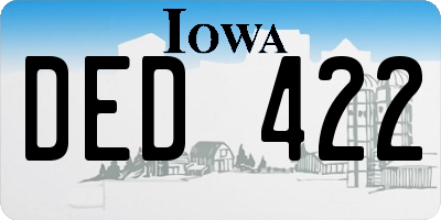 IA license plate DED422