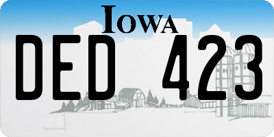 IA license plate DED423