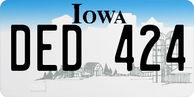 IA license plate DED424