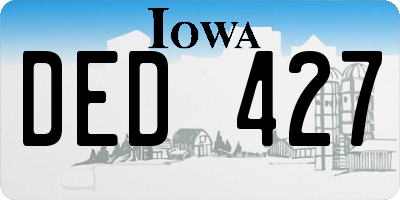 IA license plate DED427