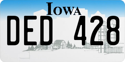 IA license plate DED428