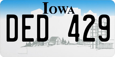 IA license plate DED429
