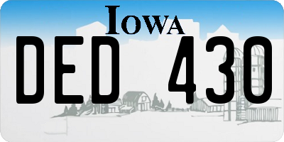 IA license plate DED430