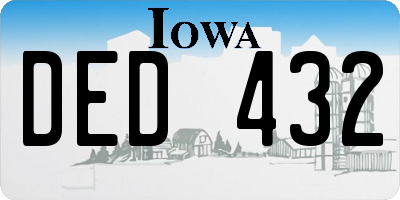 IA license plate DED432