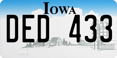 IA license plate DED433