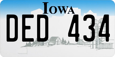IA license plate DED434