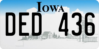 IA license plate DED436