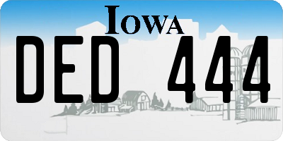IA license plate DED444