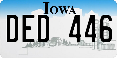 IA license plate DED446