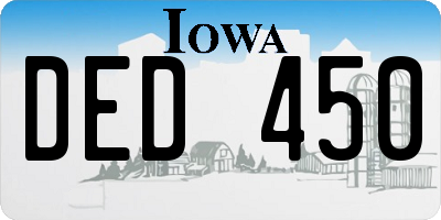 IA license plate DED450