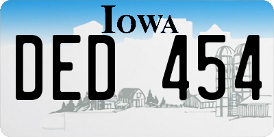 IA license plate DED454