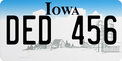 IA license plate DED456