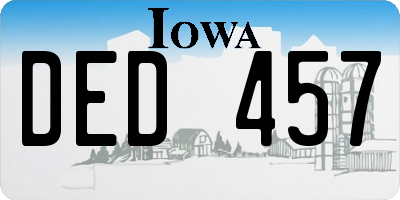 IA license plate DED457