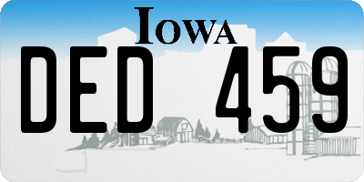 IA license plate DED459