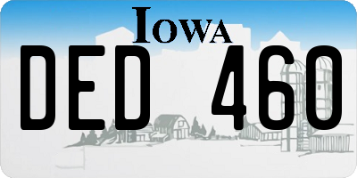 IA license plate DED460