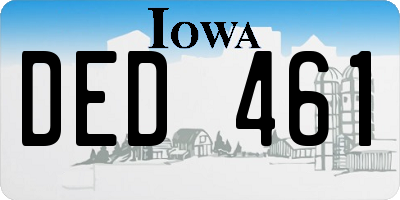 IA license plate DED461