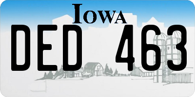 IA license plate DED463