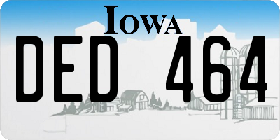 IA license plate DED464