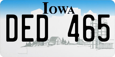 IA license plate DED465