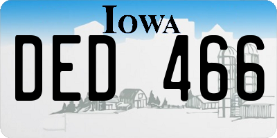 IA license plate DED466