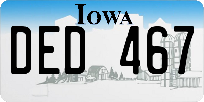 IA license plate DED467