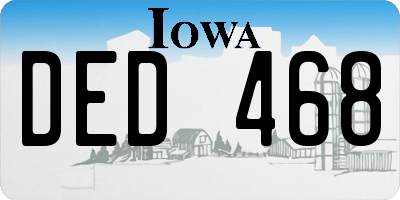 IA license plate DED468