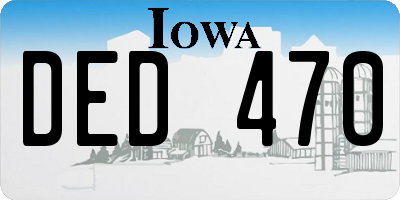IA license plate DED470
