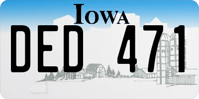 IA license plate DED471