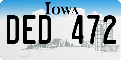 IA license plate DED472