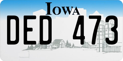 IA license plate DED473