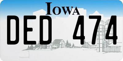 IA license plate DED474