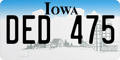 IA license plate DED475